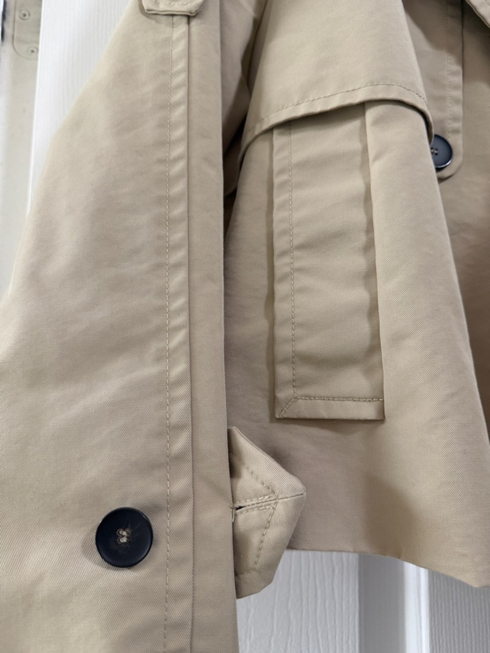 Zara Khaki Beige Short Trench Coat - Picture 3 of 4